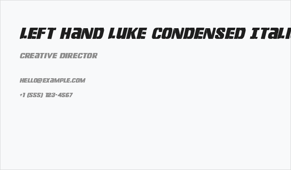 Left Hand Luke Condensed Italic Business Card