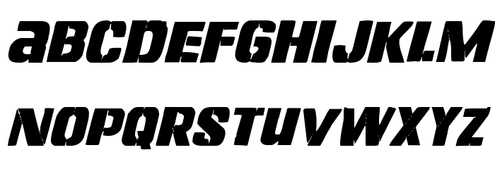 Left Hand Luke Condensed Italic Font LOWERCASE