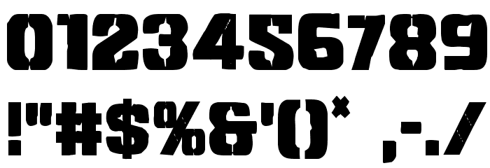 Left Hand Luke Condensed Font OTHER CHARS