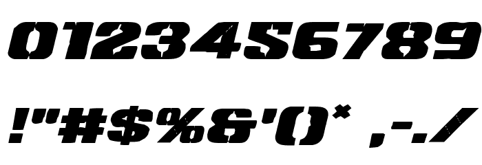 Left Hand Luke Expanded Italic Font OTHER CHARS