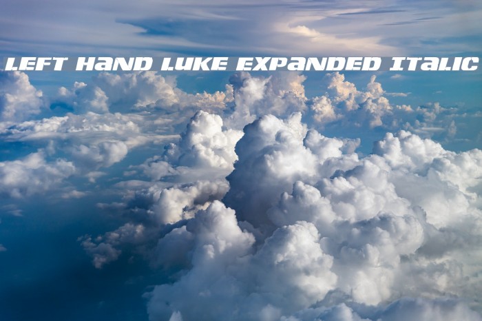 Left Hand Luke Expanded Italic Font examples