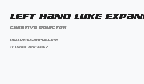 Left Hand Luke Expanded Italic Business Card