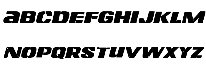 Left Hand Luke Expanded Italic Font LOWERCASE