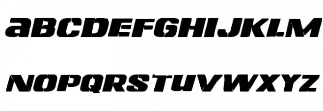 Left Hand Luke Expanded Italic फ़ॉन्ट लोअरकेस