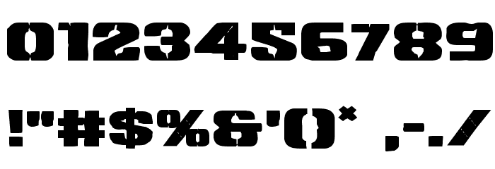 Left Hand Luke Expanded Font OTHER CHARS