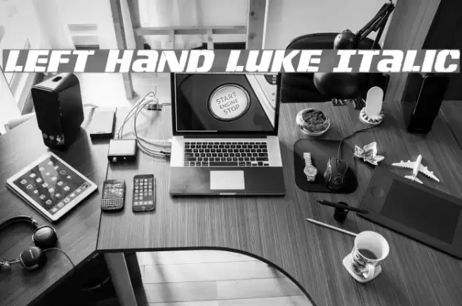 Left Hand Luke Italic Font examples