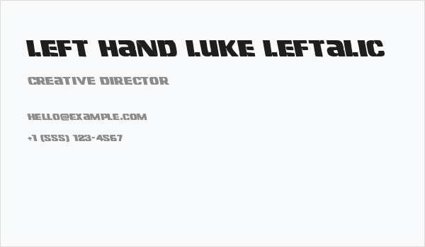 Left Hand Luke Leftalic Business Card
