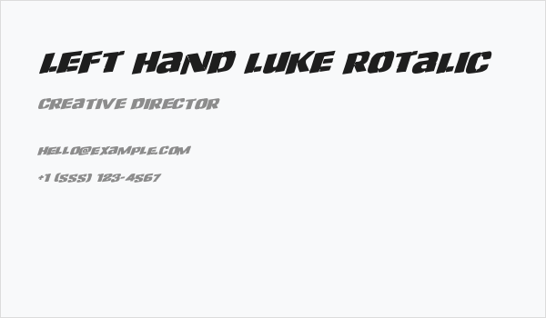 Left Hand Luke Rotalic Business Card