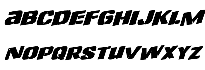 Left Hand Luke Rotalic Font LOWERCASE