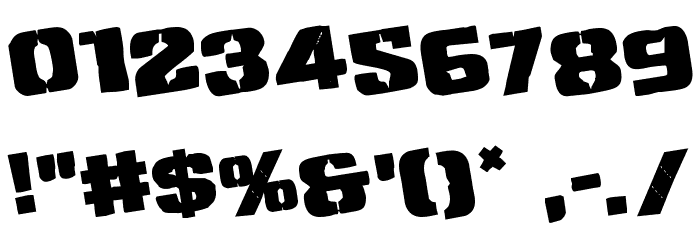 Left Hand Luke Rotated Font OTHER CHARS