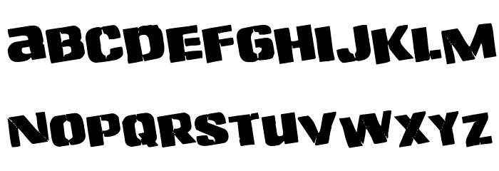 Left Hand Luke Rotated Font LOWERCASE