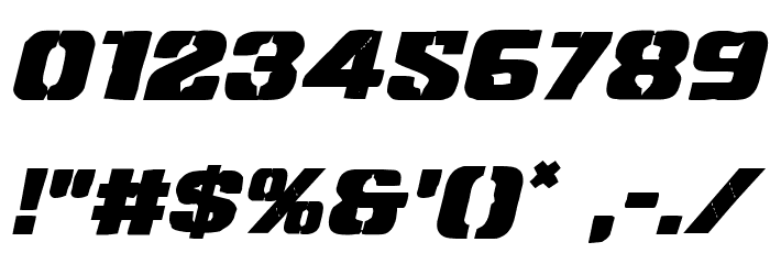 Left Hand Luke Staggered Italic Font OTHER CHARS