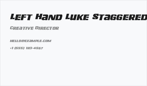 Left Hand Luke Staggered Italic Business Card