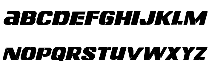 Left Hand Luke Staggered Italic Font LOWERCASE