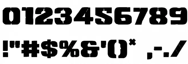 Left Hand Luke Staggered Font OTHER CHARS