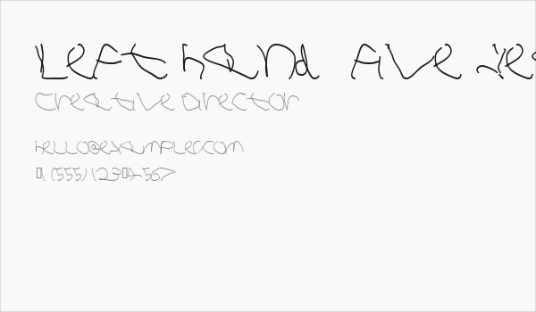 Left hand  five years Business Card