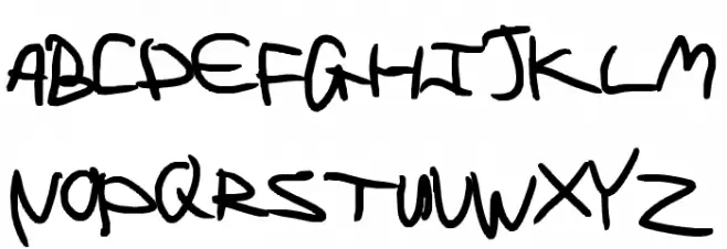 Left handed writing looks weird Fonte MAIÚSCULAS