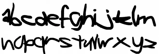 Left handed writing looks weird फ़ॉन्ट लोअरकेस