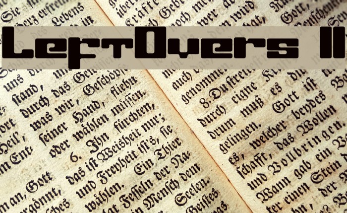 LeftOvers II Font examples