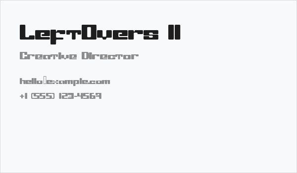 LeftOvers II Business Card