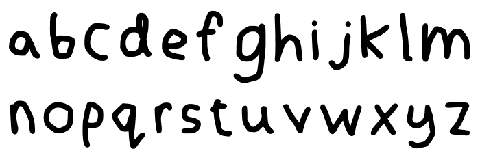 Lefthanded No Smudge Regular Schriftart Kleinbuchstaben