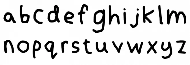 Lefthanded No Smudge Regular Schriftart Kleinbuchstaben