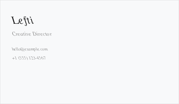 Lefti Business Card