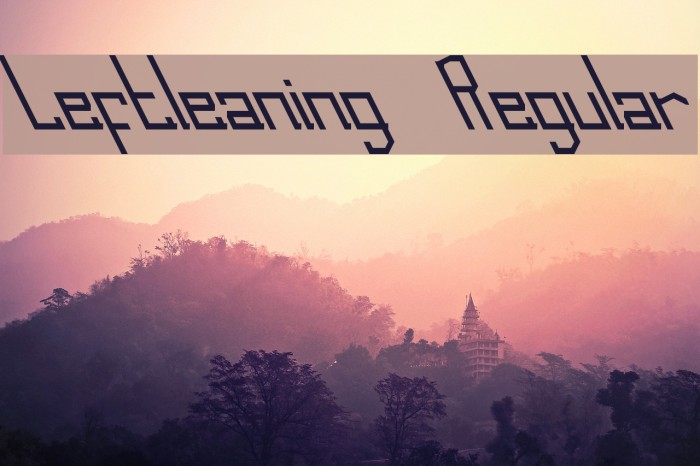 Leftleaning Regular Font examples