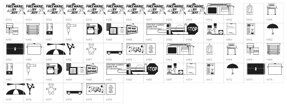 Leftover Dings JL Character Map