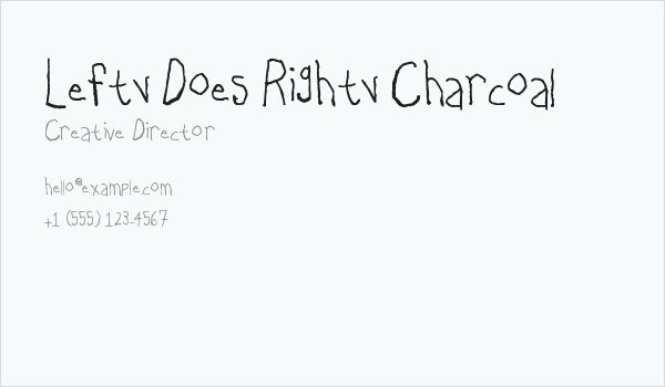 Lefty Does Righty Charcoal Business Card