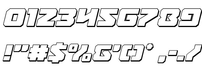 Legacy Cyborg 3D Italic Font OTHER CHARS