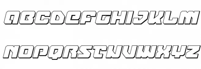 Legacy Cyborg 3D Italic Schriftart Groß