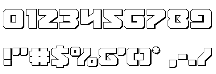 Legacy Cyborg 3D Font OTHER CHARS