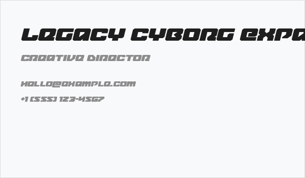 Legacy Cyborg Expanded Italic Business Card