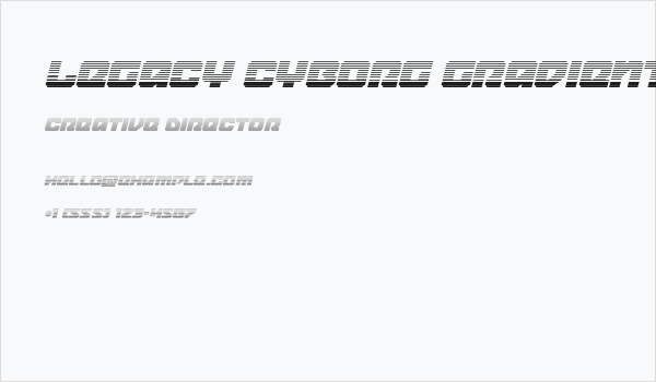 Legacy Cyborg Gradient Italic Business Card