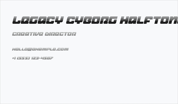 Legacy Cyborg Halftone Italic Business Card