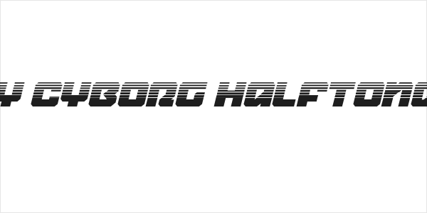 Legacy Cyborg Halftone Italic Logo