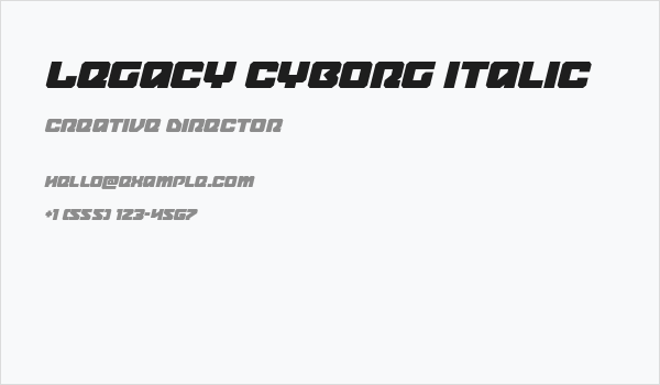Legacy Cyborg Italic Business Card