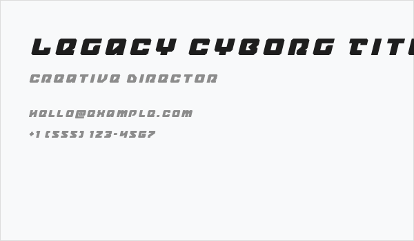 Legacy Cyborg Title Italic Business Card