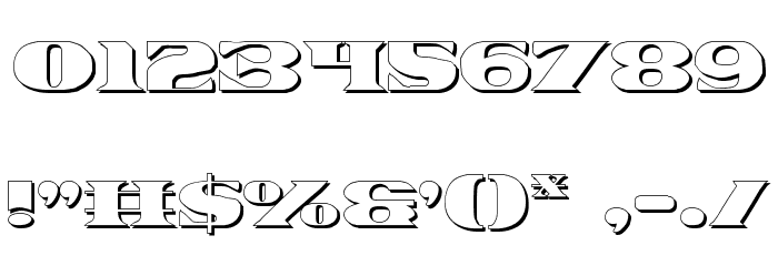 Legal Tender 3D Font OTHER CHARS