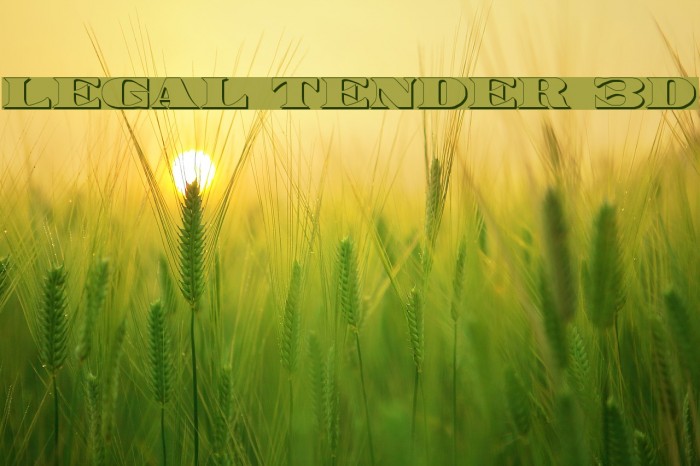Legal Tender 3D Font examples