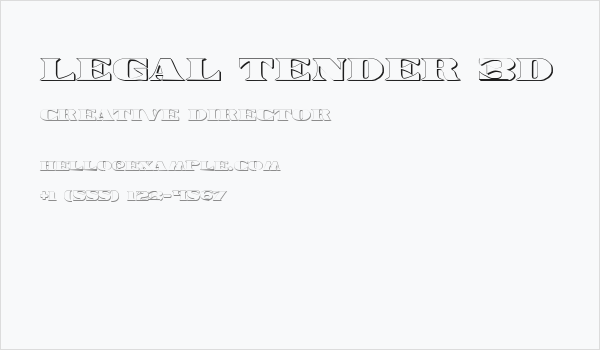 Legal Tender 3D Business Card