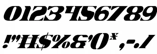 Legal Tender Condensed Italic Font OTHER CHARS