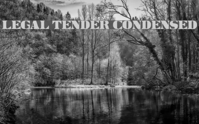 Legal Tender Condensed Font examples