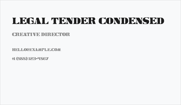 Legal Tender Condensed Business Card