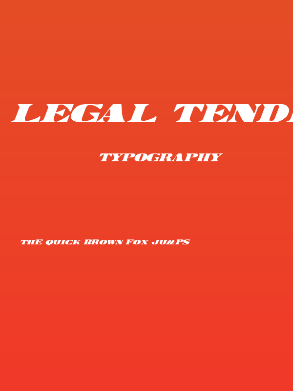Legal Tender Italic Poster