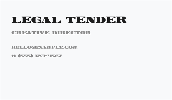 Legal Tender Business Card