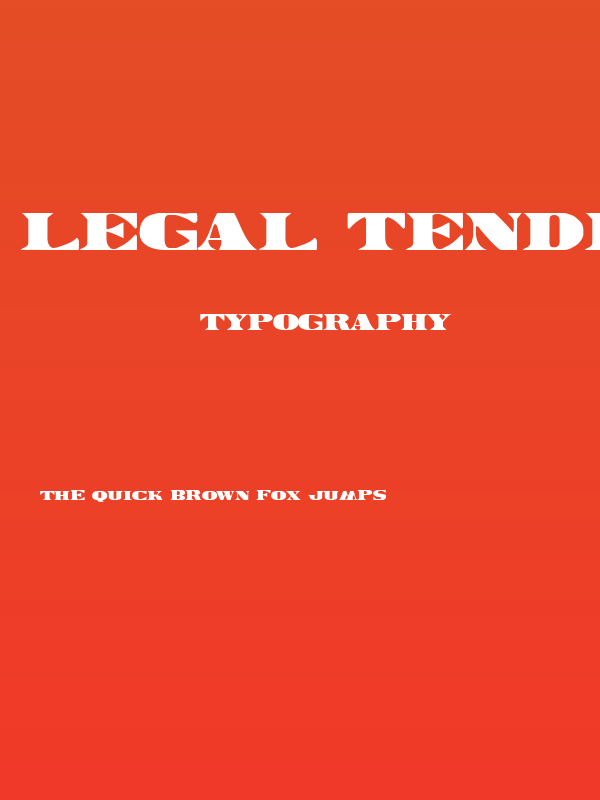 Legal Tender Poster