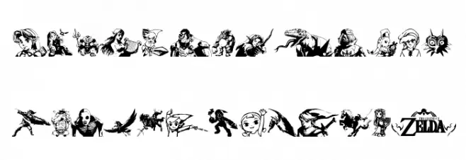 Legend Of Zelda TriFont Schriftart Groß