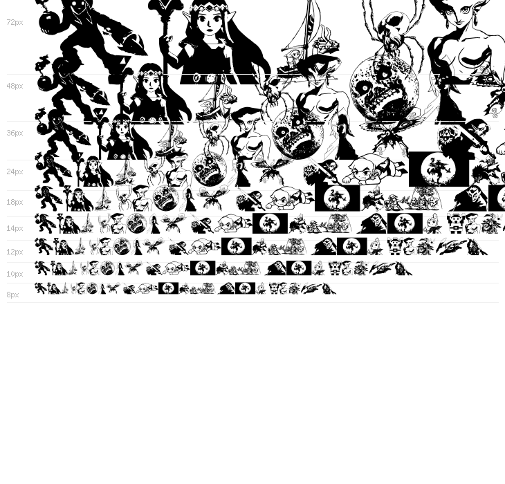 Legend Of Zelda TriFont Waterfall